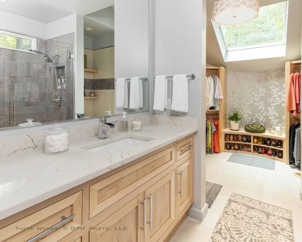 renovated bathroom interior with enhanced layout improved space and elegant modern design