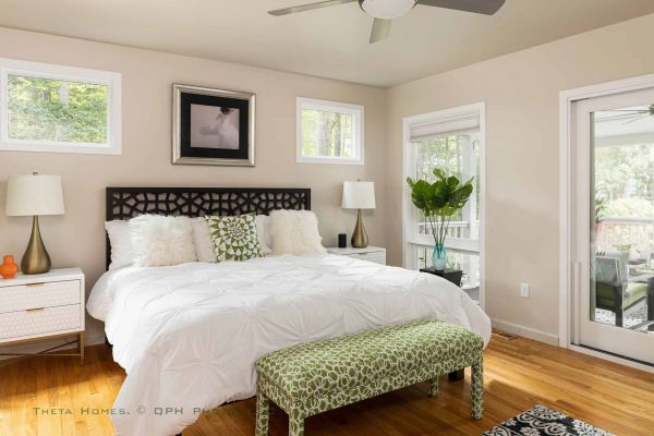 modern fireplace integrated into a renovated living space with clean design and updated finishes