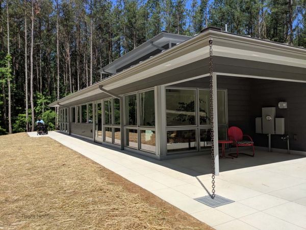 Close‑up of custom home entryway materials