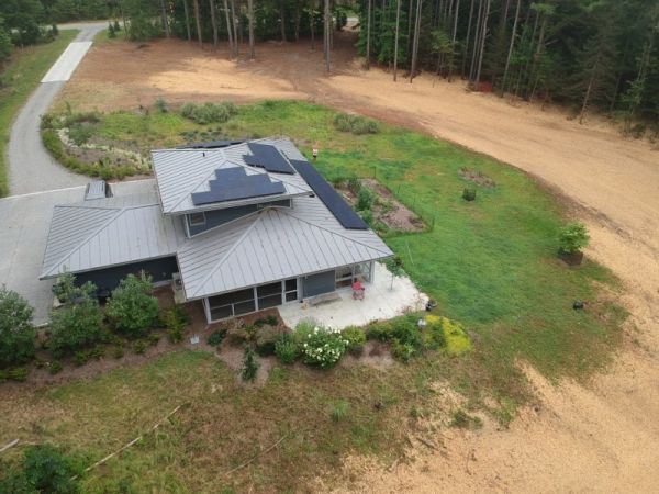 Textural contrast of exterior materials close‑up