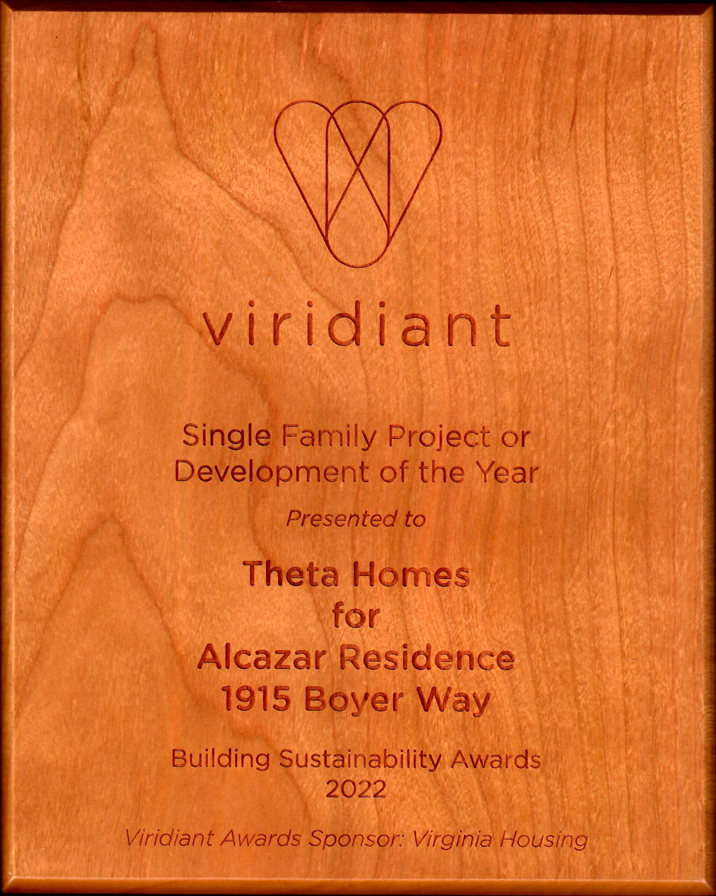 2022 Building Sustainability Award – Single Family Project