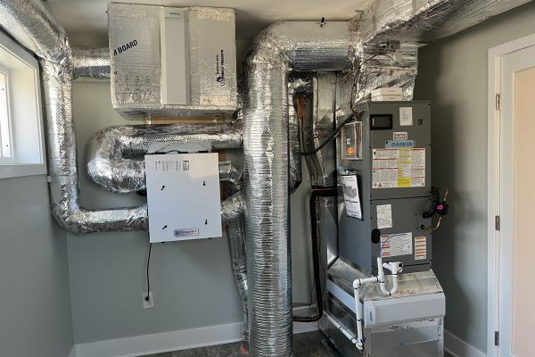 Interior architectural detail showing material and lighting contrasts